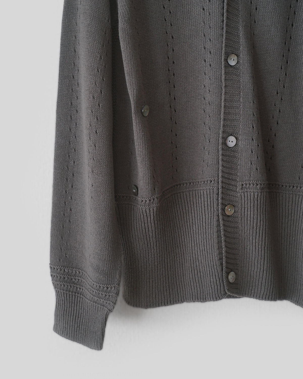 Geometric Eyelet Knit Cardigan