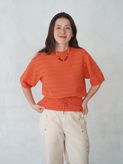 Geometric Eyelet Knit