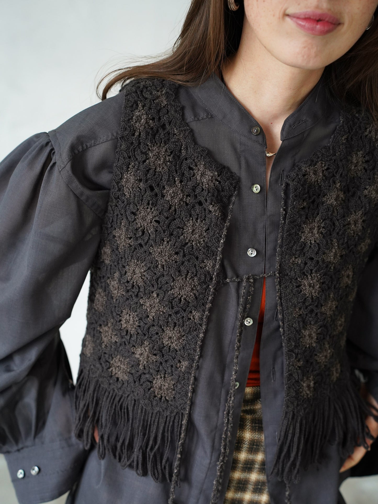 Flower Pattern Embroidered Vest