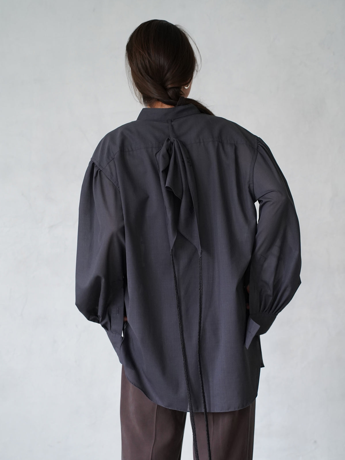 Tucked Sleeve  Zigzag Shirt