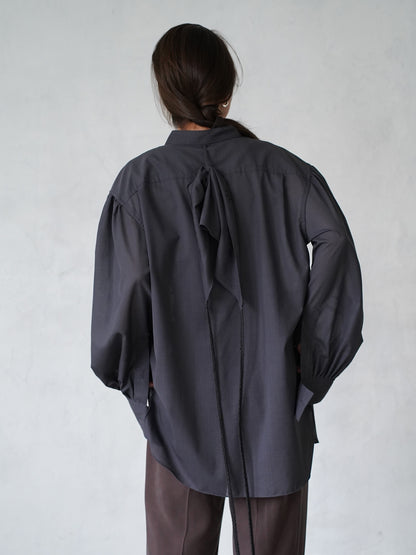 Tucked Sleeve  Zigzag Shirt