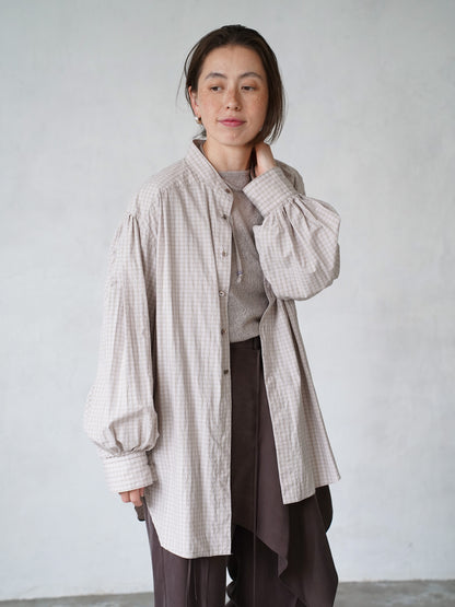 Tucked Sleeve  Zigzag Shirt