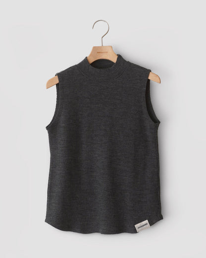 Jersey Wool Picot Hem Tank Top