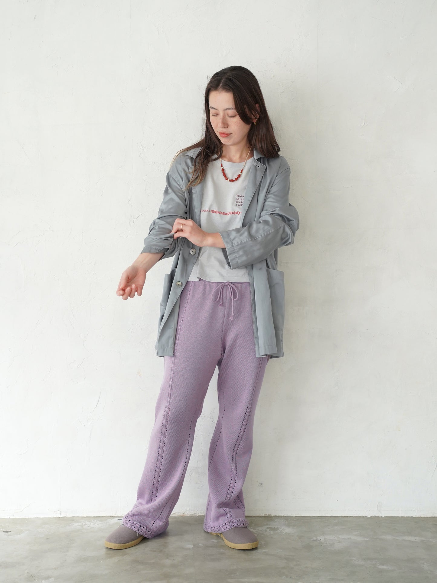 Triangle Pattern  Knit Pants