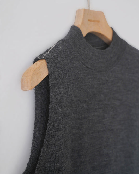 Jersey Wool Picot Hem Tank Top