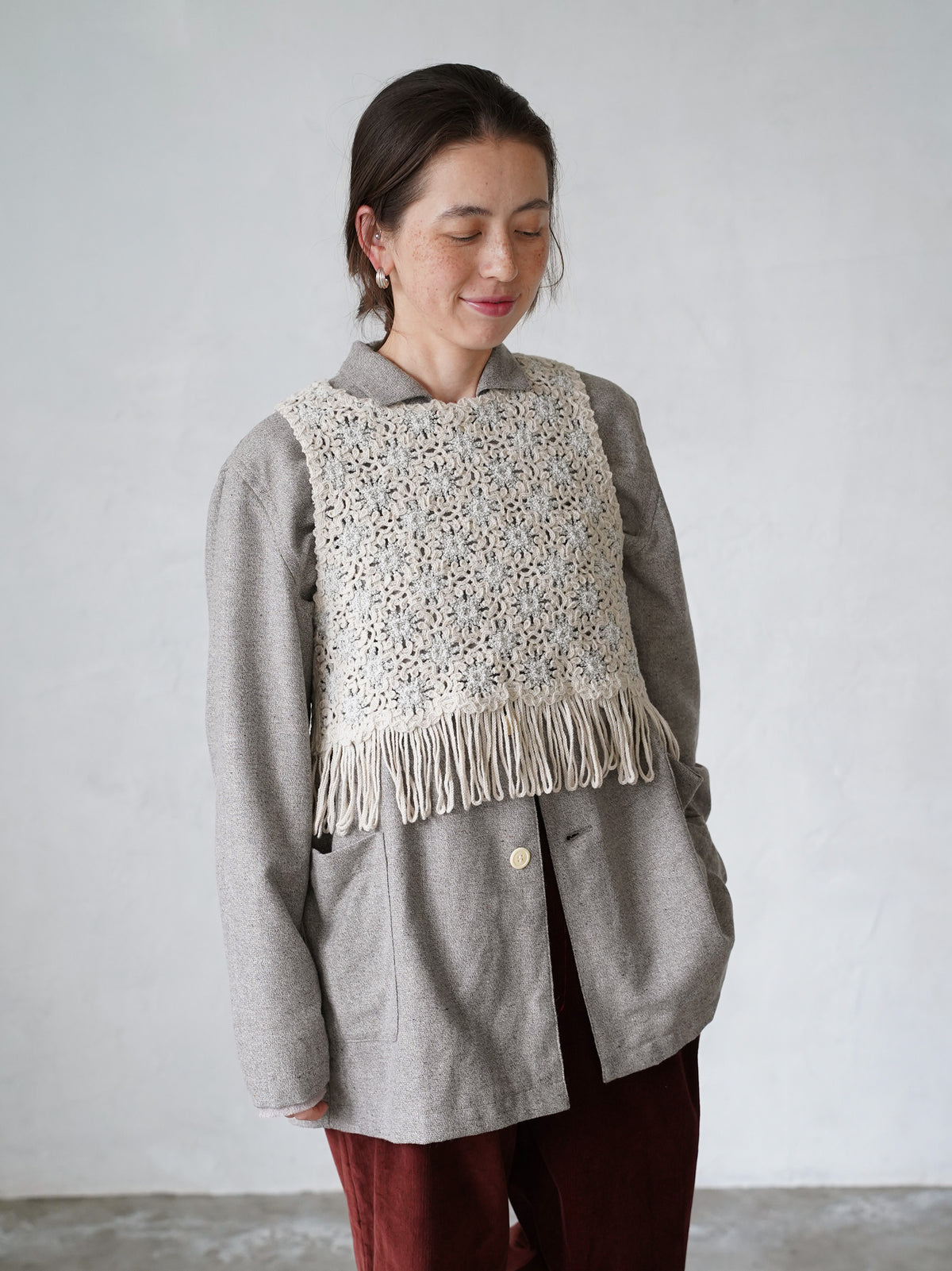 Flower Pattern Embroidered Vest