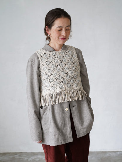 Flower Pattern Embroidered Vest