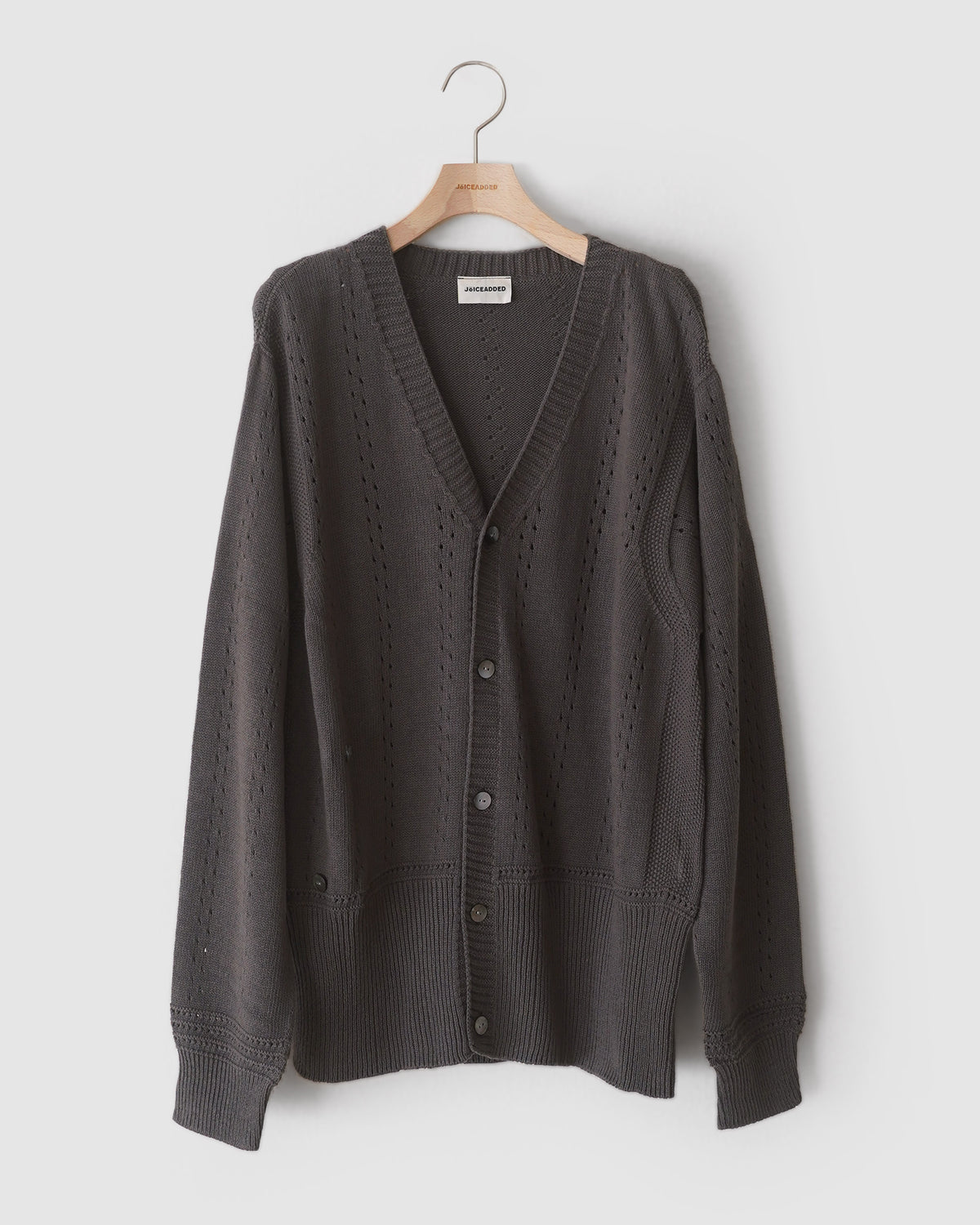 Geometric Eyelet  Knit Cardigan