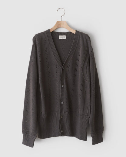 Geometric Eyelet  Knit Cardigan