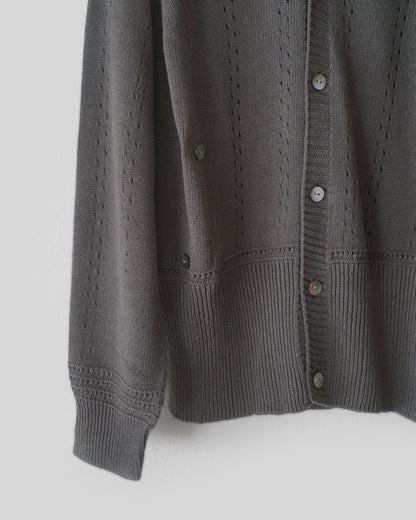 Geometric Eyelet  Knit Cardigan