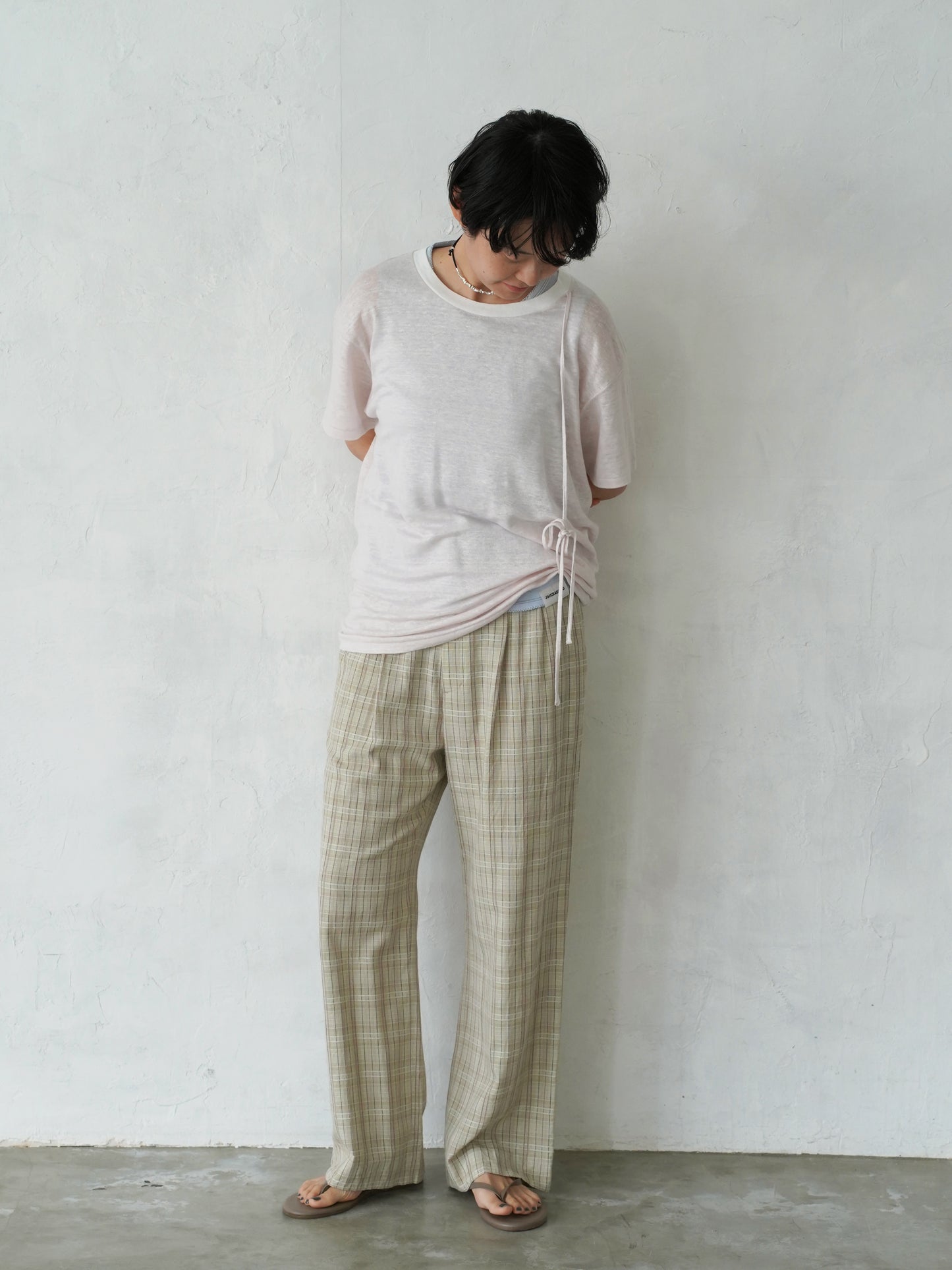 Line of Calm Trousers (Check)