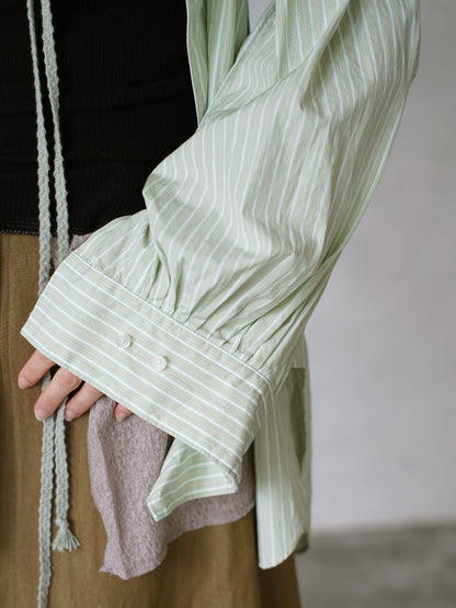 Tucked Sleeve  Zigzag Shirt