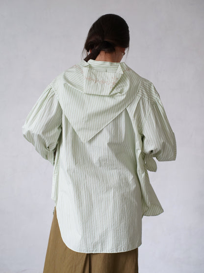 Tucked Sleeve  Zigzag Shirt