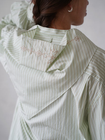 Tucked Sleeve  Zigzag Shirt