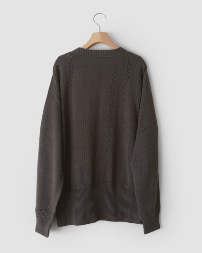 Geometric Eyelet  Knit Cardigan