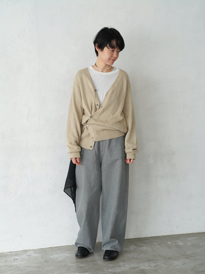 Geometric Eyelet  Knit Cardigan