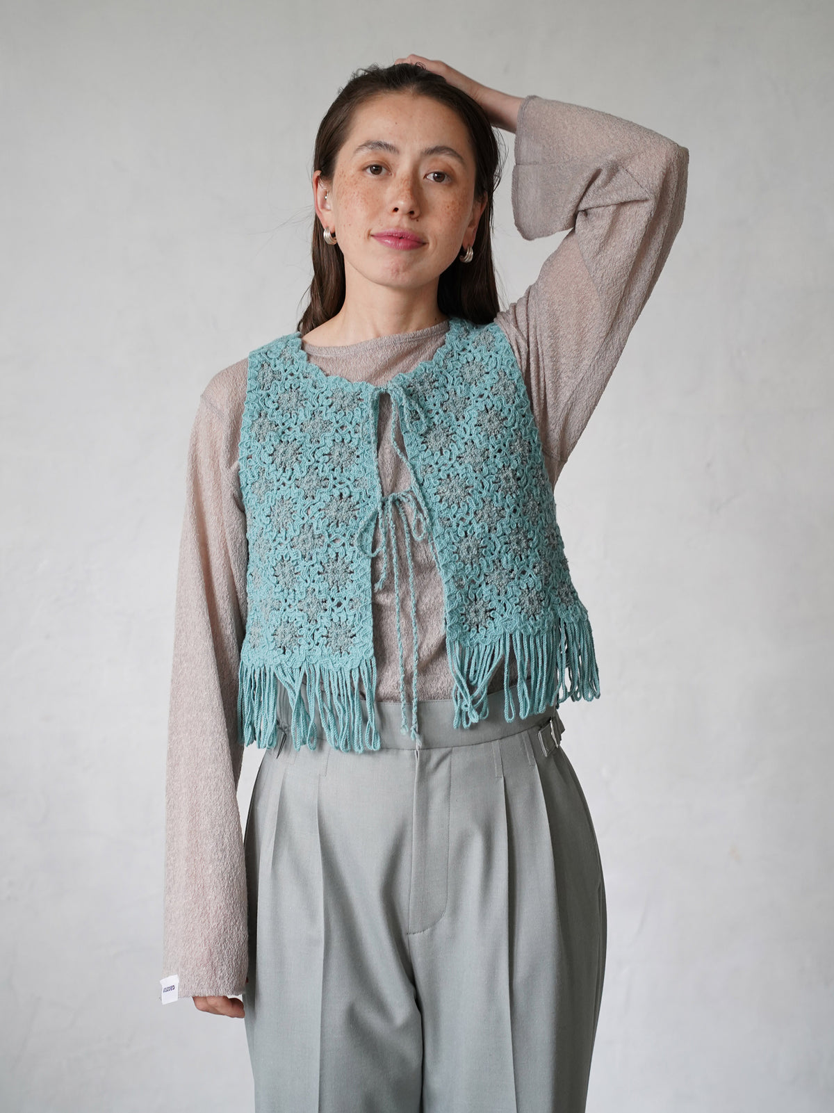 Flower Pattern Embroidered Vest