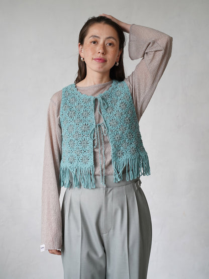 Flower Pattern Embroidered Vest