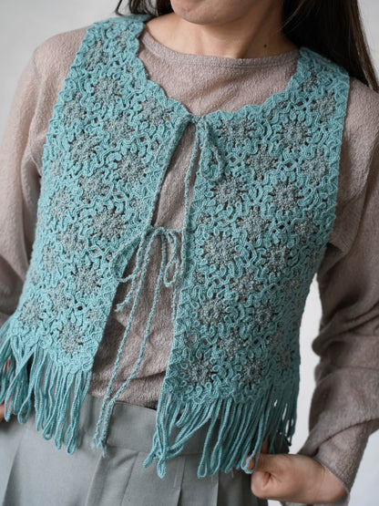 Flower Pattern Embroidered Vest