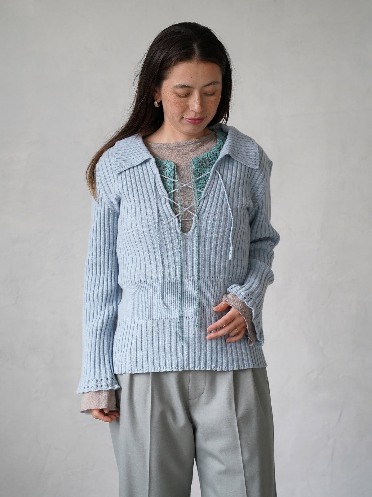 Wool Nuance Knit Polo