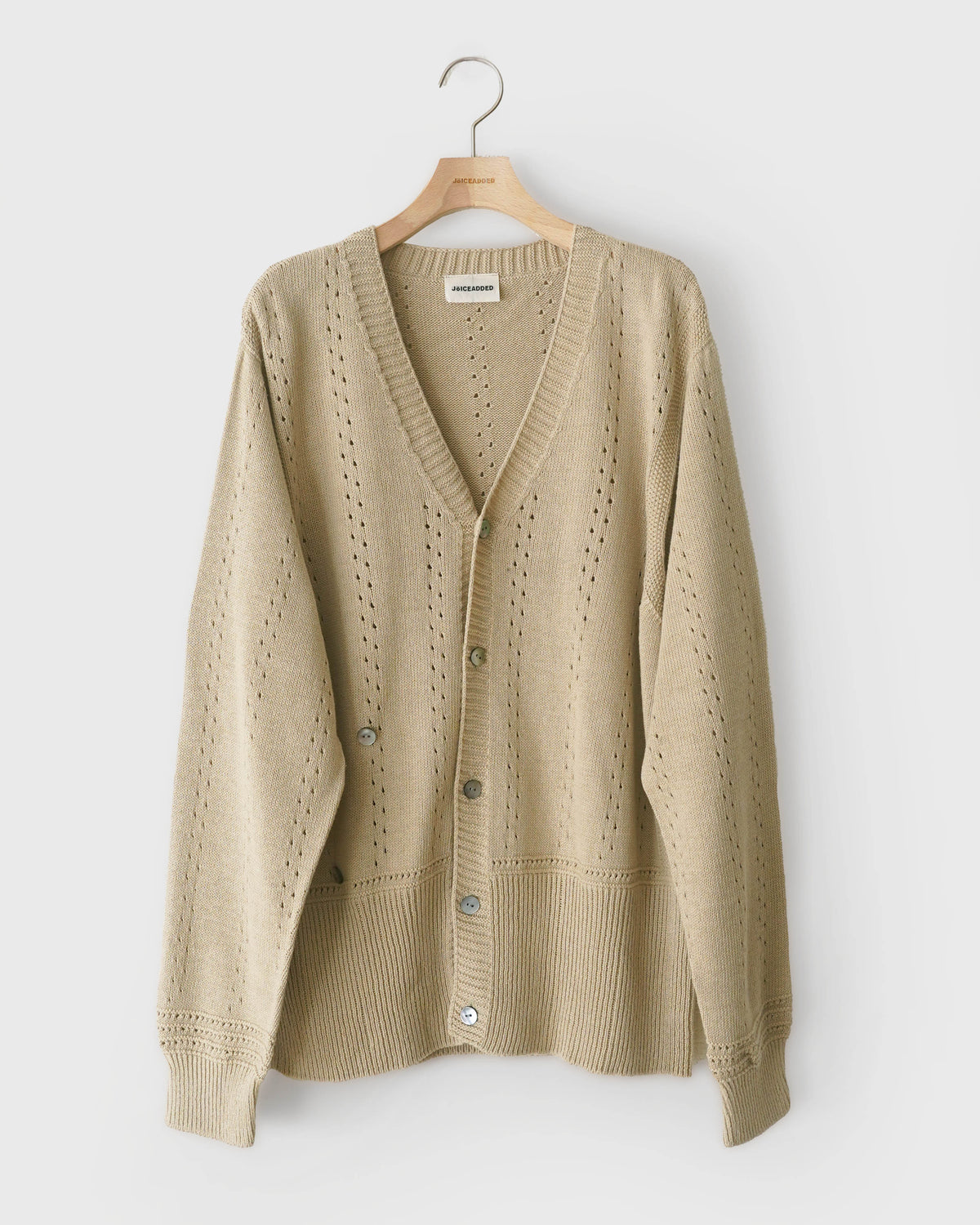 Geometric Eyelet  Knit Cardigan