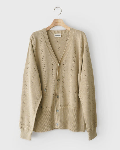 Geometric Eyelet  Knit Cardigan