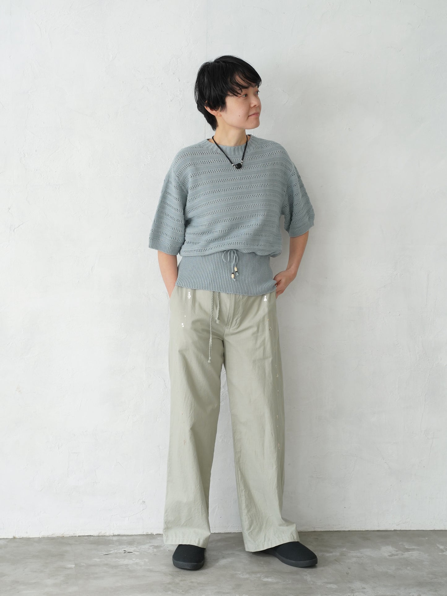 Geometric Eyelet Knit