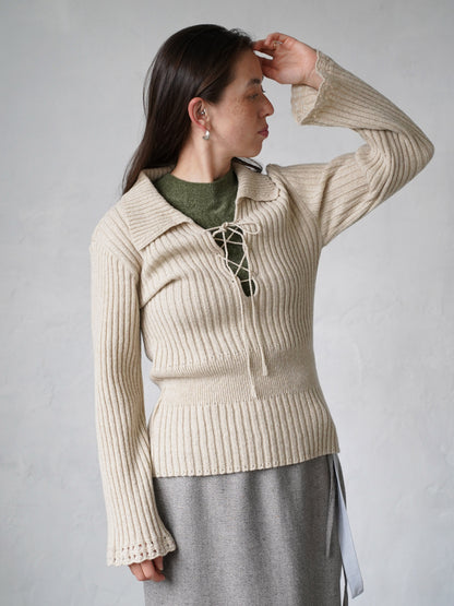 Wool Nuance Knit Polo