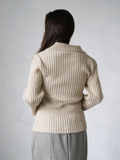Wool Nuance Knit Polo