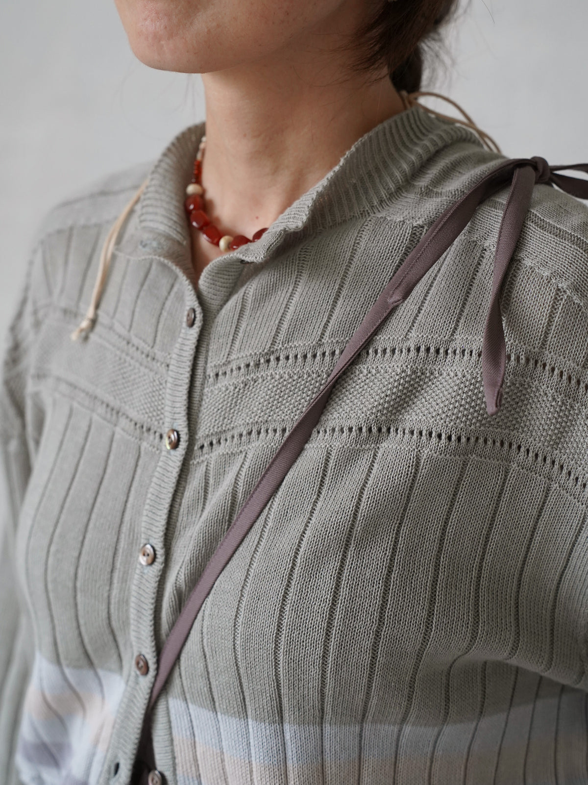 Cotton Striped Knit  Sweater