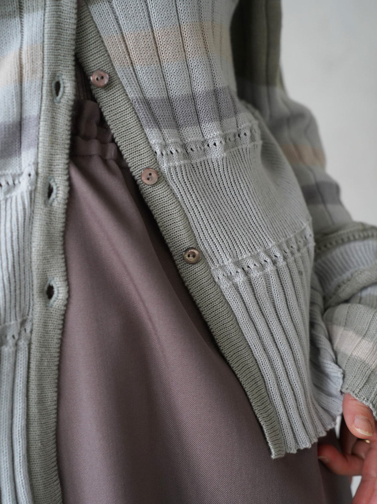 Cotton Striped Knit  Sweater