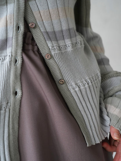 Cotton Striped Knit  Sweater
