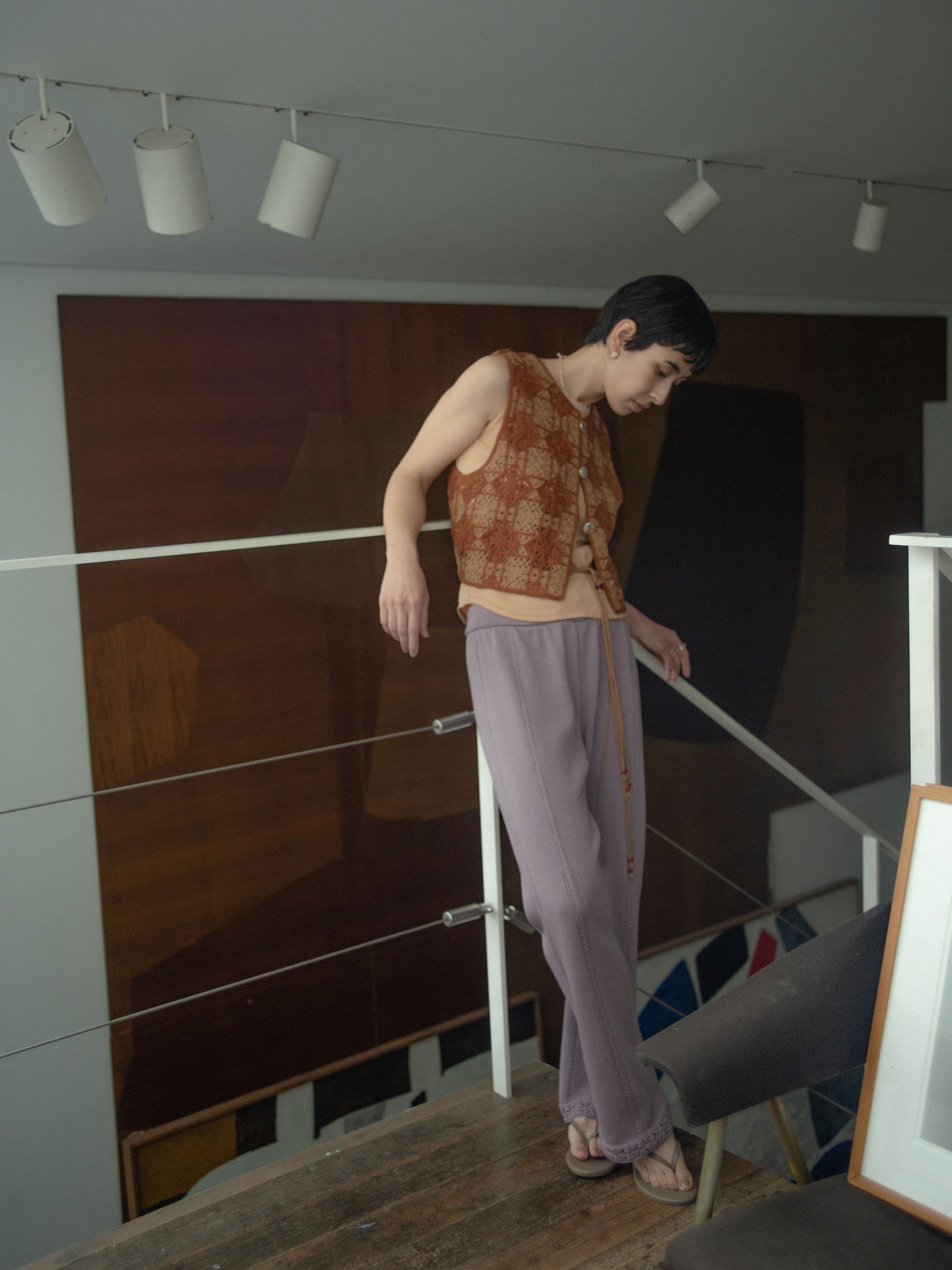Triangle Pattern  Knit Pants