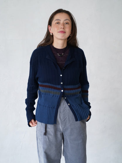 Cotton Striped Knit  Sweater