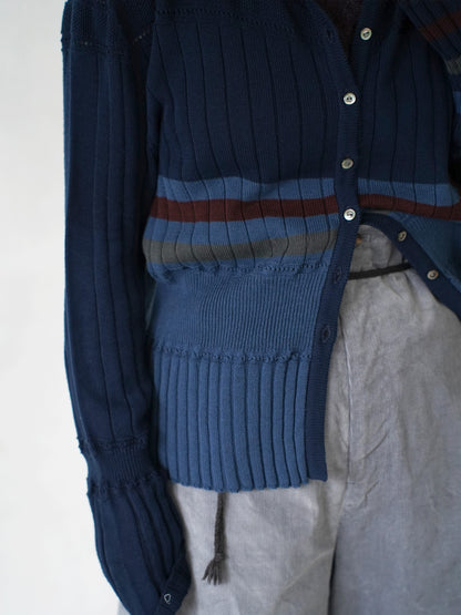 Cotton Striped Knit  Sweater