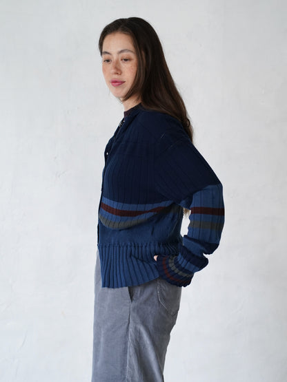 Cotton Striped Knit  Sweater