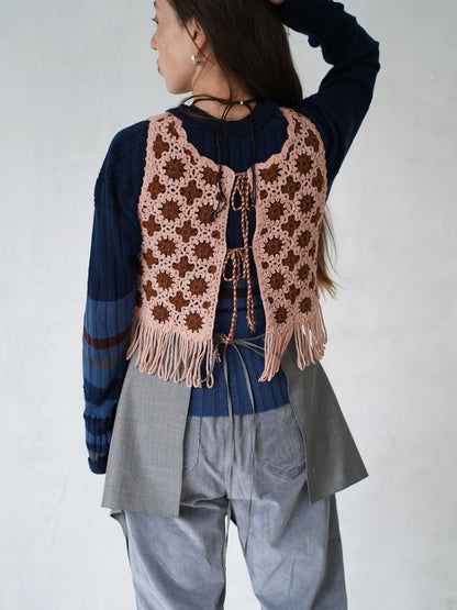 Flower Pattern Embroidered Vest