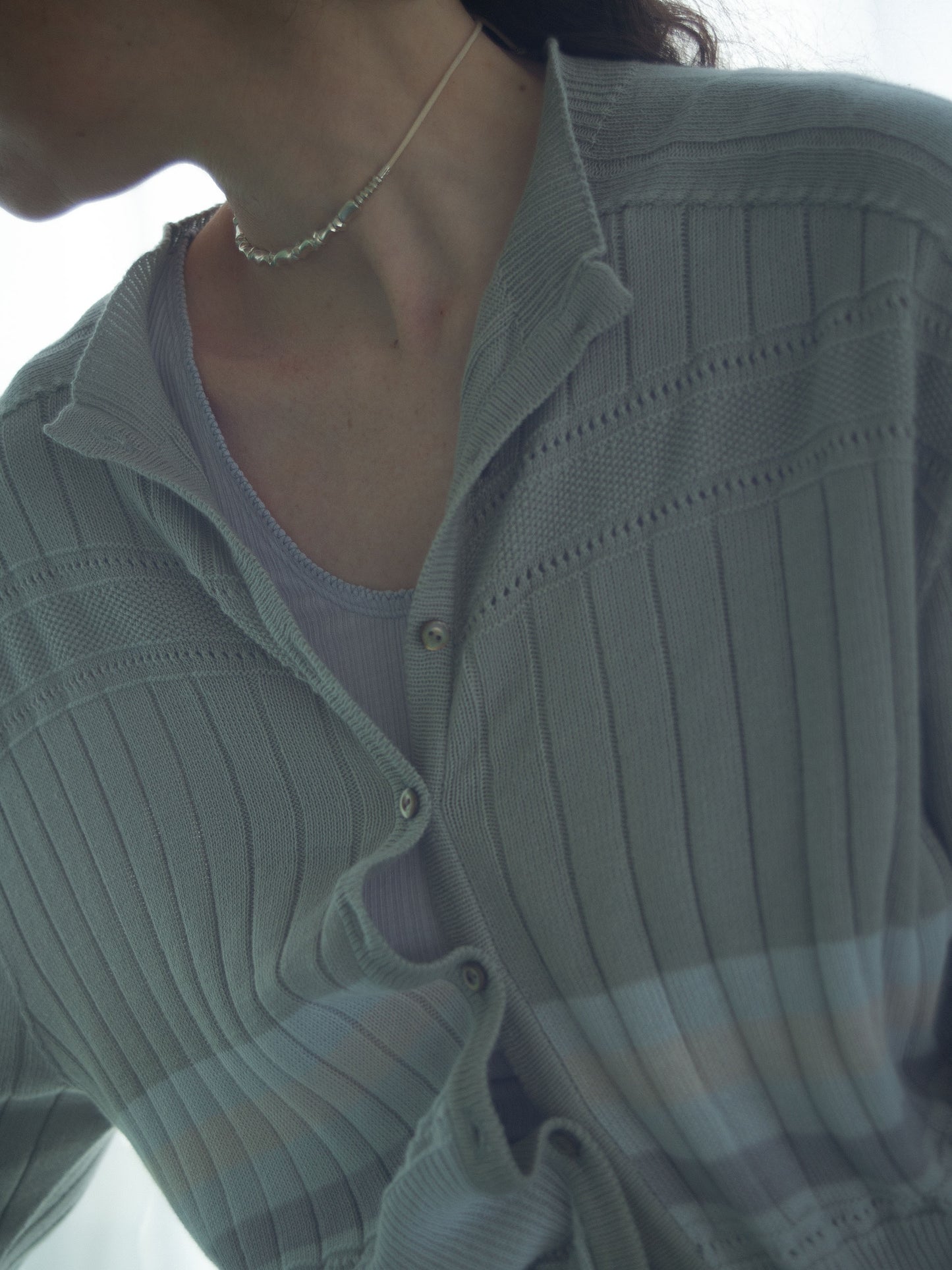 Cotton Striped Knit  Sweater