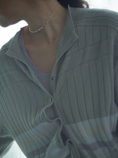 Cotton Striped Knit  Sweater
