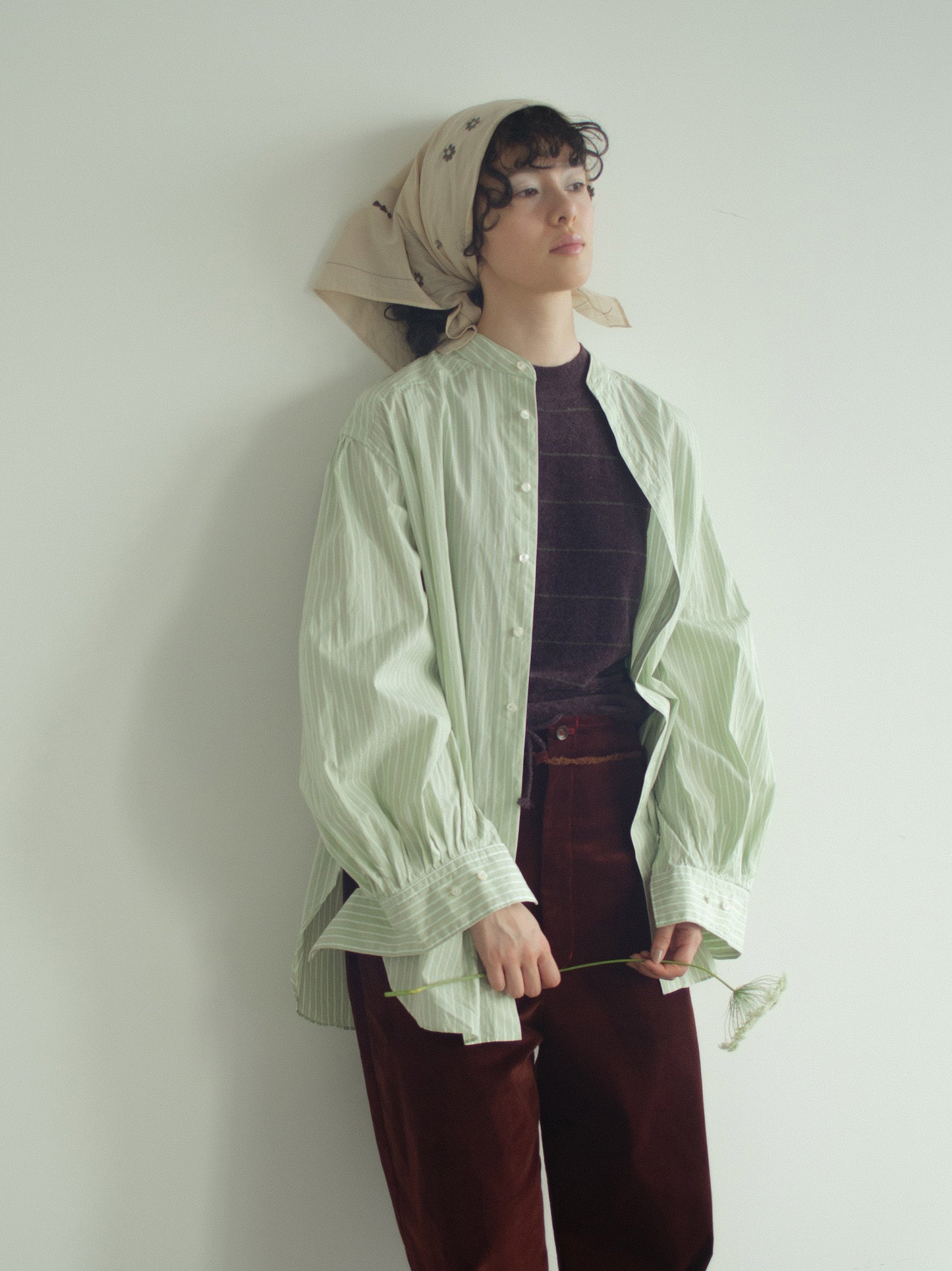 Tucked Sleeve  Zigzag Shirt