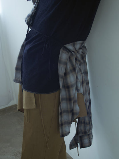 Tucked Sleeve  Zigzag Shirt