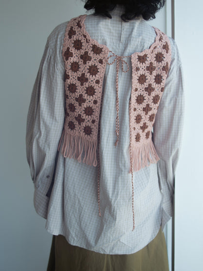Flower Pattern Embroidered Vest