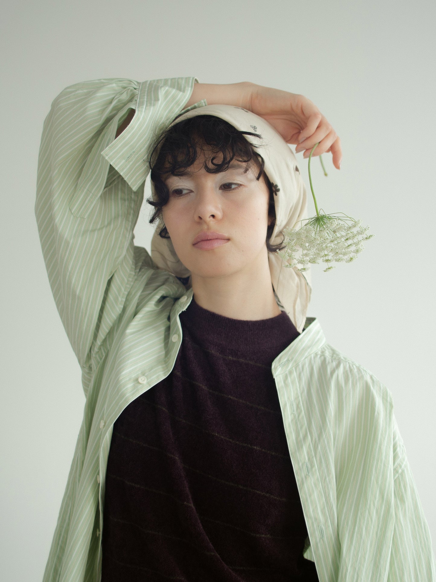 Tucked Sleeve  Zigzag Shirt