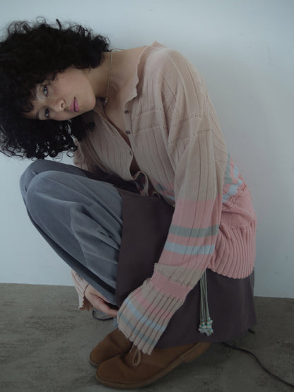 Cotton Striped Knit  Sweater