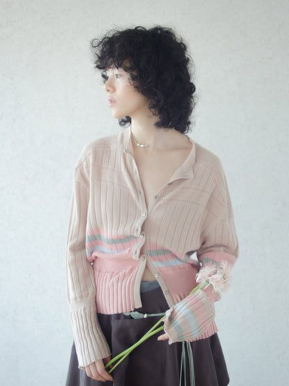 Cotton Striped Knit  Sweater