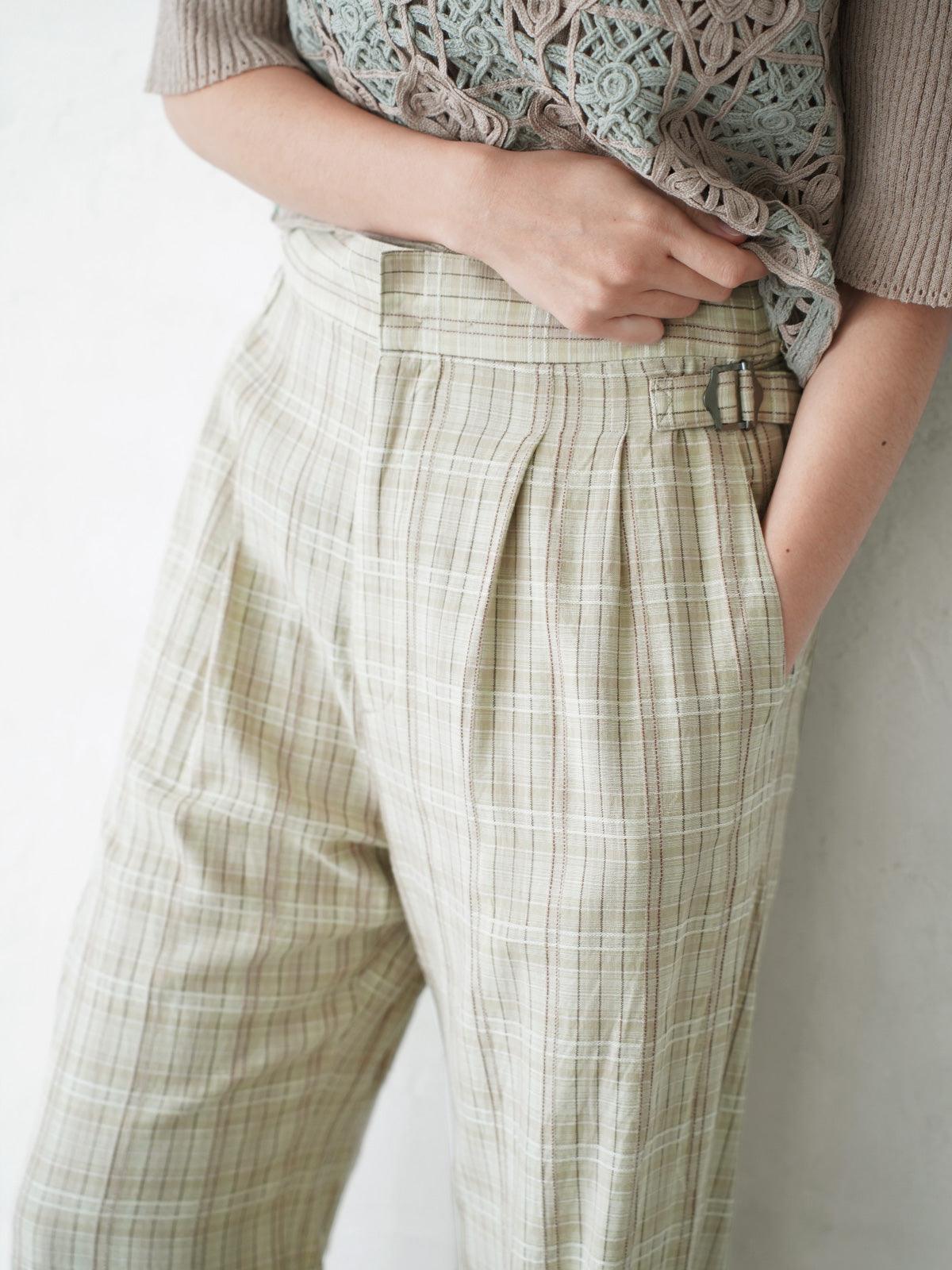 Line of Calm Trousers (Check)