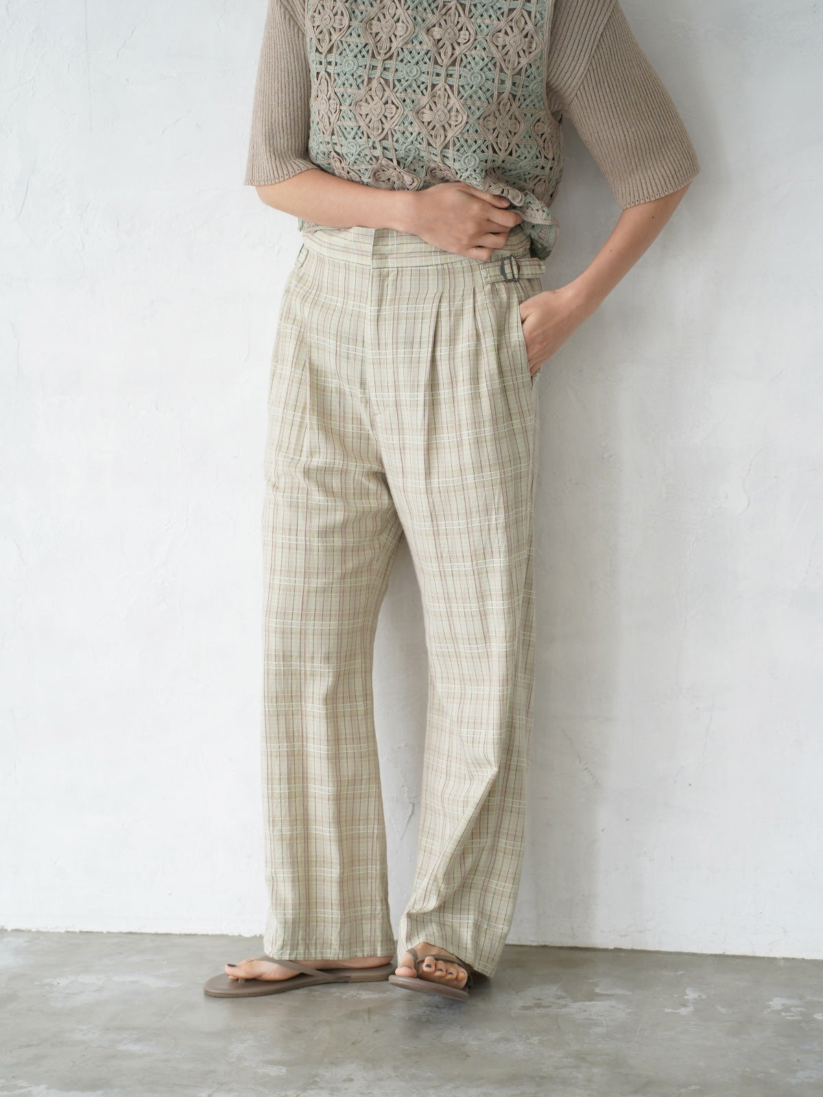 Line of Calm Trousers (Check)