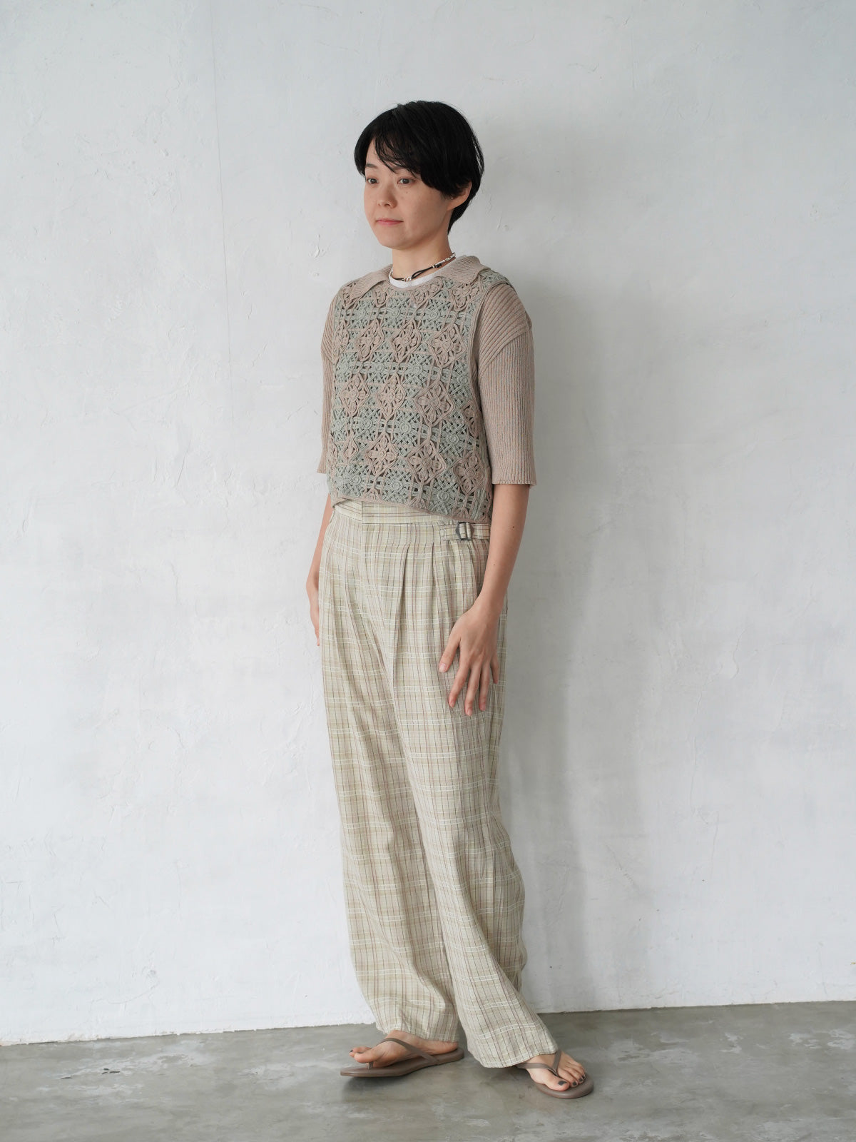 Line of Calm Trousers (Check)