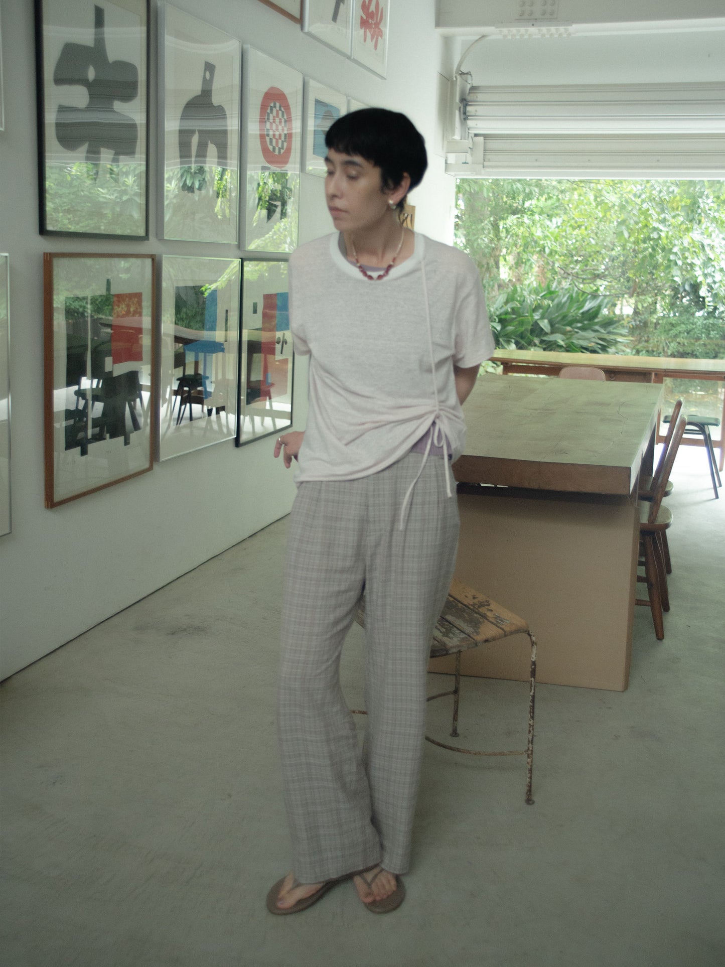 Line of Calm Trousers (Check)