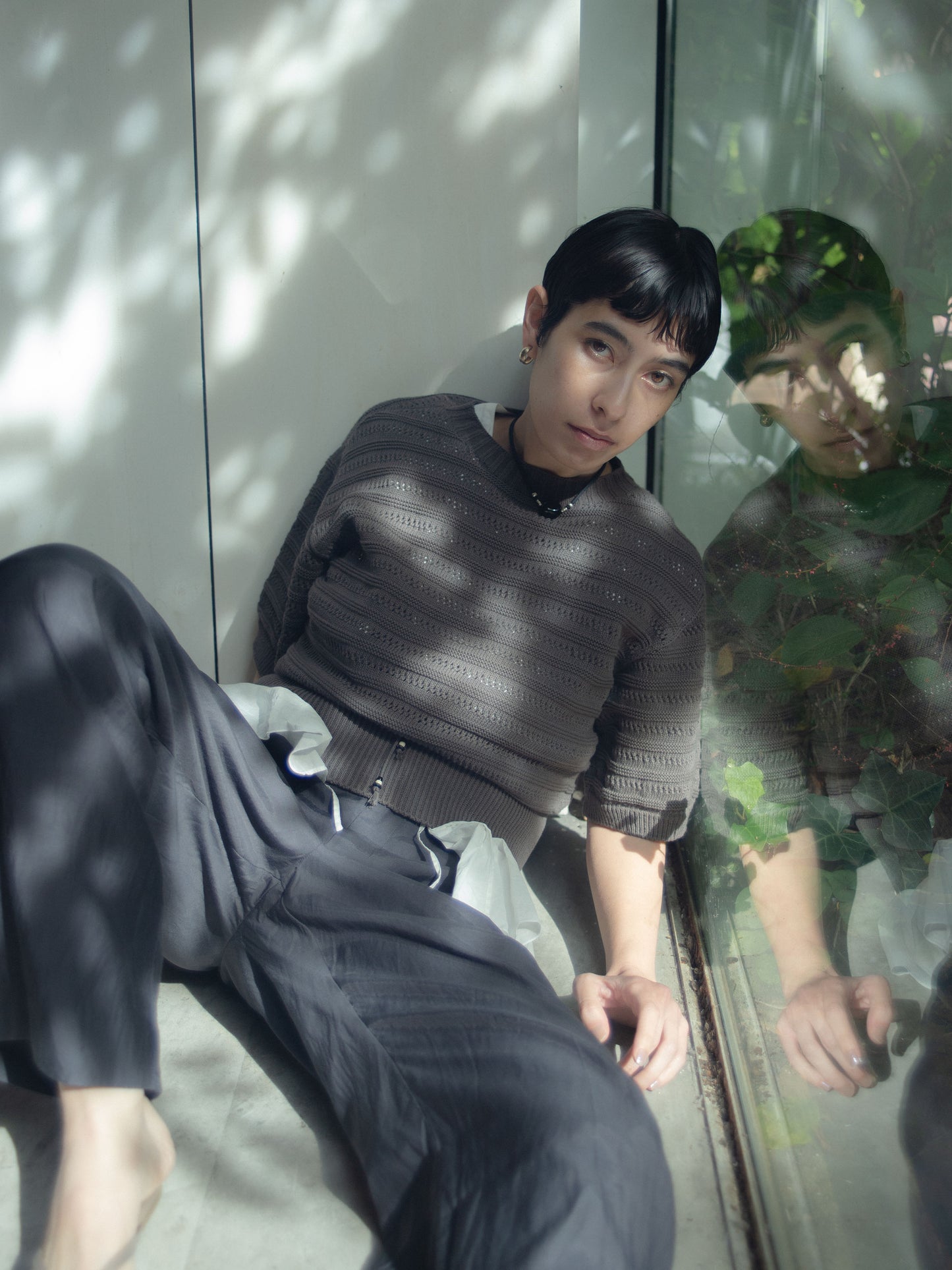 Geometric Eyelet Knit